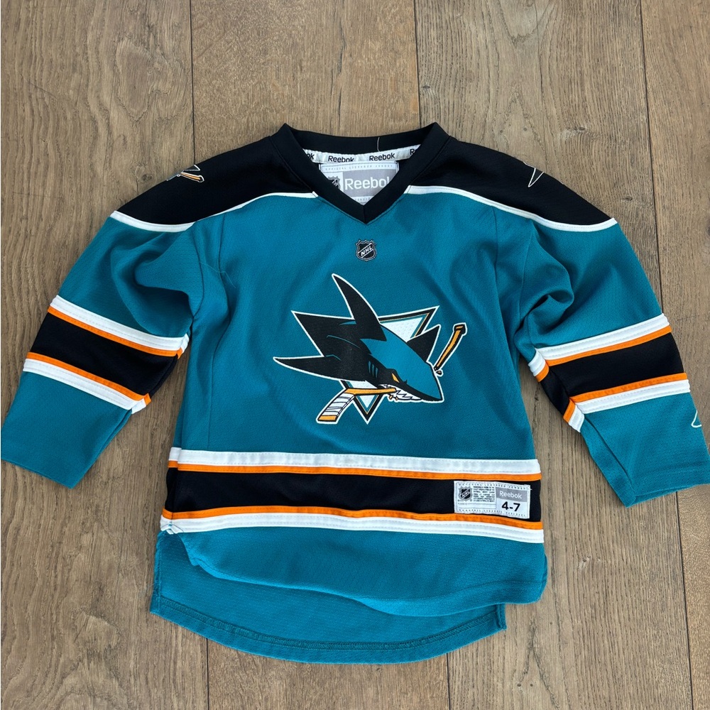 Reebok Kids San Jose Sharks Hockey Jersey - Size Youth 4-7